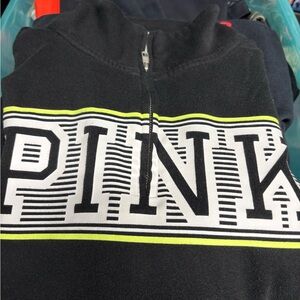 Victoria's Secret PINK Black Sweatshirt with White Logo Trim